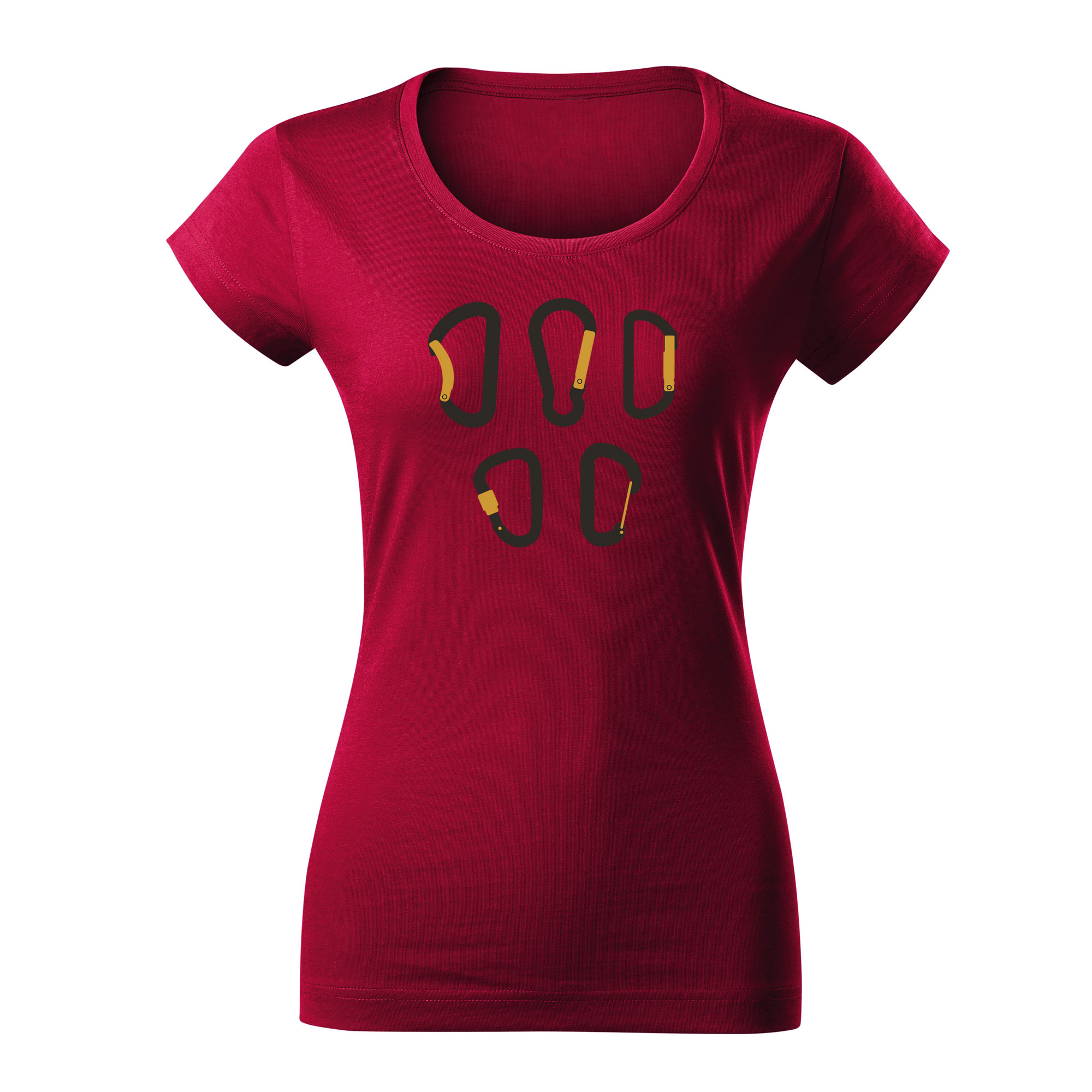 KARABINY - dámské triko tmavě červená