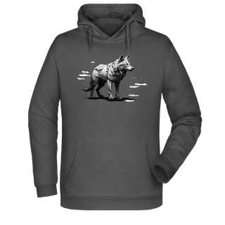 VLK - SKETCH - pánská mikina s kapucí tmavě šedé
